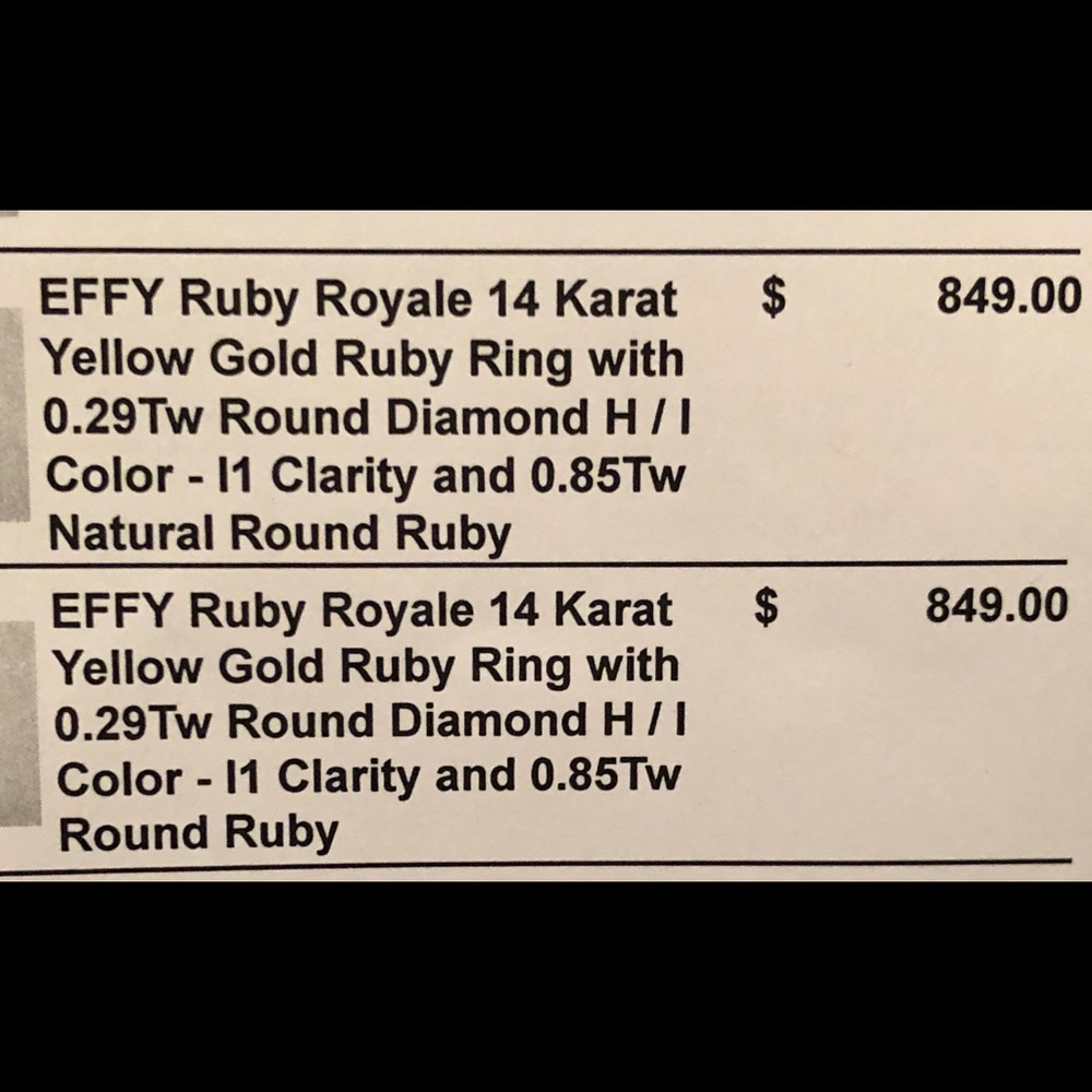 Ruby & Diamond, 14 Karat Yellow Gold band. - Picture 6 of 8